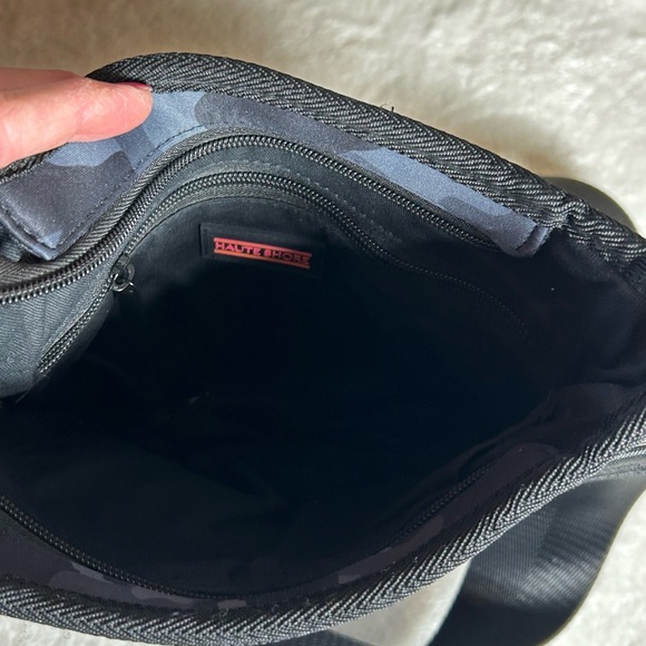 HAUTE SHORE Camouflage Crossbody Bag - Black and Gray Tones - Picture 8 of 13